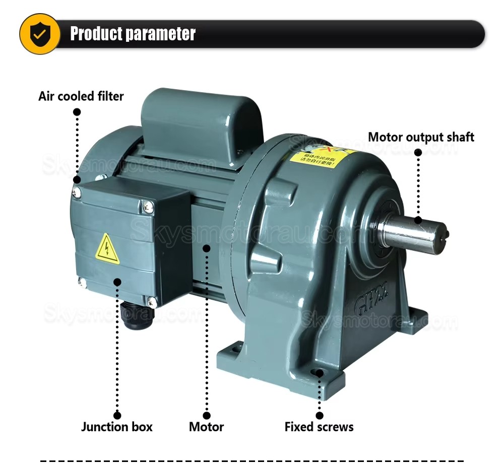 220V 400W Single Phase AC Gearmotor GH-22-400W with 5:1/ 30:1 /100:1 Spur Gearbox